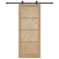 vidaXL Posuvné dvere Prírodná a čierna 86 x 211 cm Borovicový masív