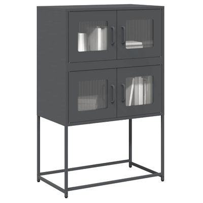 vidaXL Highboard Antracit 68x39x107 cm Oceľ