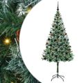 vidaXL Umelý vianočný stromček s 300 LED-i Zelená 180 cm PVC a oceľ