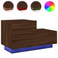 vidaXL Nočný stolík s LED svetlami hnedý dub 70x36x40,5 cm