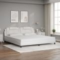 vidaXL Rám postele Viana s LED bez matraca biely 200x200 cm