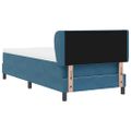 vidaXL Posteľ s pružinovým rámom Tmavo modrá 90 x 190 cm Zamat