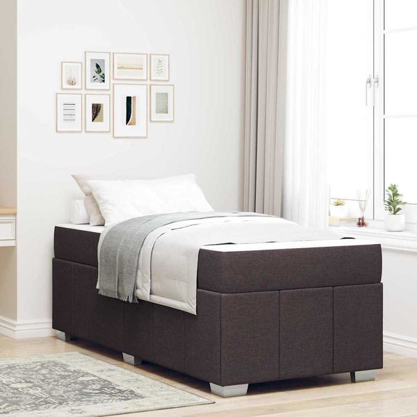 vidaXL Rám postele s matracmi Tmavohnedá 90 x 200 cm látka