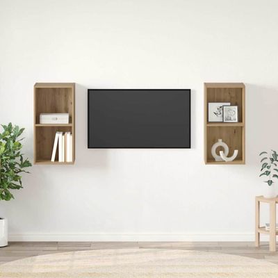 vidaXL Zostava TV skriniek 2 pcs Remeselný dub 37 x 37 x 72 cm