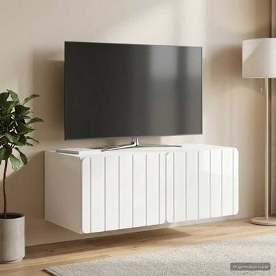 vidaXL Nástenná TV skrinka 78,5 x 41 x 30 cm Biela s vysokým leskom