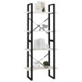 vidaXL Knižnica so 4 policami biela 60x30x140 cm masívna borovica