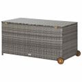 vidaXL Záhradný úložný box, svetlosivý 120x65x61 cm, polyratan