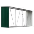 vidaXL Záhradná kôlňa na drevo galvanizovaná oceľ 330x84x152 cm zelená