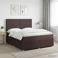 vidaXL Posteľ boxspring s matracom Tmavohnedá 140 x 190 cm Látka