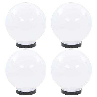 vidaXL LED lampy v tvare gule 4 ks 20 cm PMMA