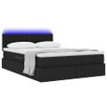vidaXL LED úložná posteľ s matracom Čierna 140 x 190 cm Látka