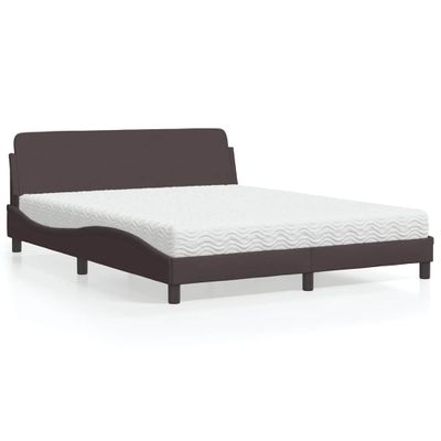 vidaXL Posteľ s matracom Dover tmavohnedá 160x200 cm látka