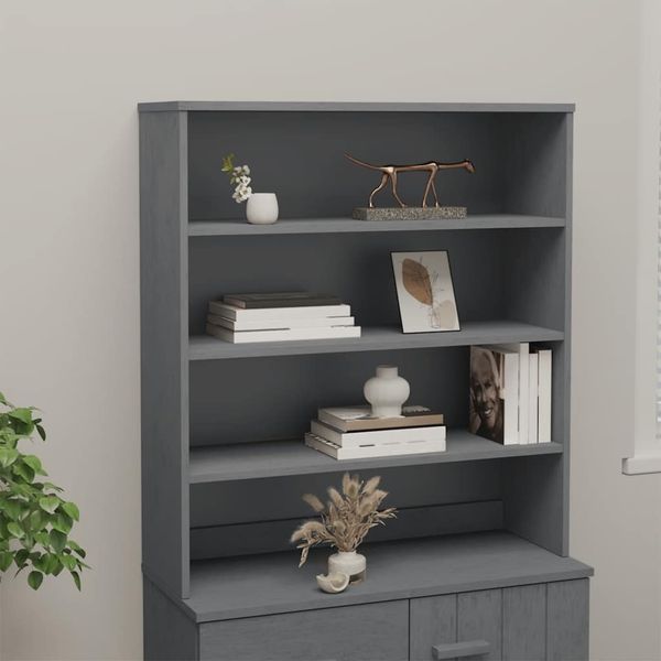 vidaXL Nadstavec na komodu HAMAR, tmavosivý 90x30x100 cm, borovica