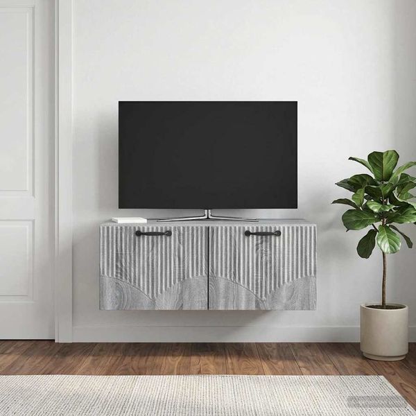 vidaXL Nástenná TV skrinka Nástenný Sivá sonoma 78,5 x 41 x 30 cm