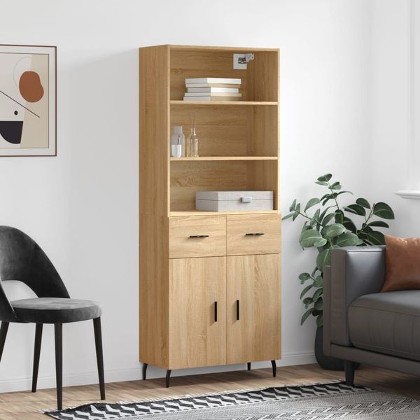 vidaXL Vysoká skrinka dub sonoma 69,5x34x180 cm spracované drevo