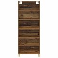 vidaXL Highboard Staré drevo 69,5 x 32,5 x 180 cm Kompozitné drevo