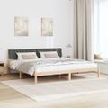 vidaXL Rám postele hnedá a tmavosivá 200 x 200 cm Borovicový masív