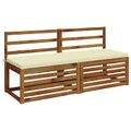 vidaXL Vankúš na lavičku SOEST 100% polyester Krémová 140 x 50 x 5 cm