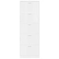 vidaXL Botník lesklý biely 59x17x169 cm spracované drevo