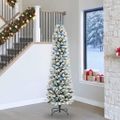 vidaXL Umelý vianočný stromček Biela 240 cm PVC, kov a plast