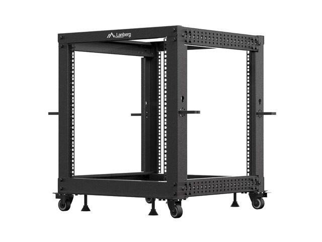 LANBERG OTVORENÝ RACK 12U 19'' 600X600-1100 NASTAVITEĽNÝ ČIERNY