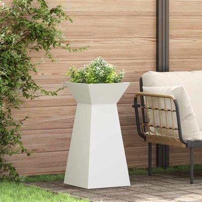 vidaXL Stĺpový kvetináč 2 pcs Biela 35 x 35 x 73 cm