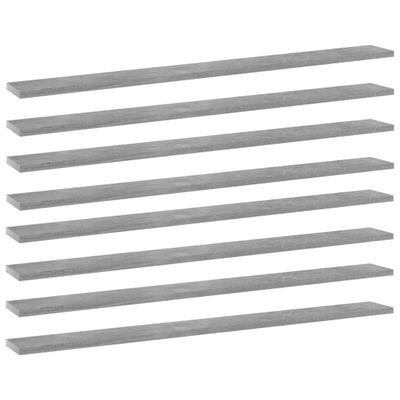 vidaXL Prídavné police 8 ks, betónovo sivé 100x10x1,5 cm, drevotrieska