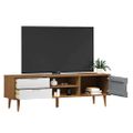 vidaXL TV skrinka MOLDE, hnedá 158x40x49 cm, borovicový masív