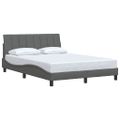 vidaXL Rám postele bez matraca Hanko tmavosivý 140x190 cm látka