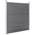 vidaXL WPC plotová sada 2 štvorcové + 1 zošikmený diel sivý 446x186 cm