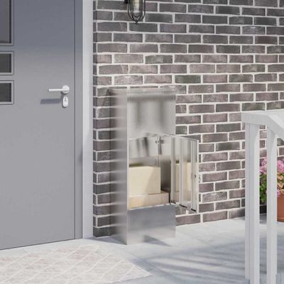 vidaXL Schránka na balíky s úložiskom Strieborná 44,5 x 29 x 110,5 cm