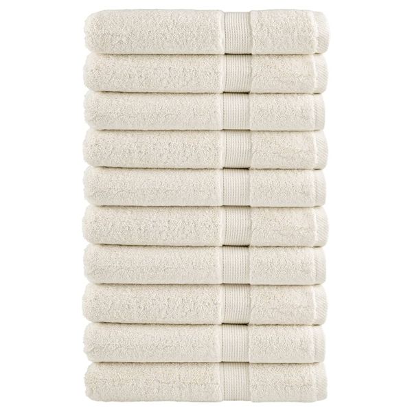 vidaXL Prémiové uteráky do sauny SOLUND 10ks krémové 80x200cm 600 g/m2