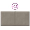 vidaXL Nástenné panely 12 ks bledosivé 30x15 cm zamat 0,54 m²