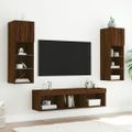 vidaXL 5-dielne TV nástenné skrinky s LED hnedý dub kompozitné drevo