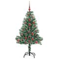 vidaXL Umelý vianočný stromček, snehom obalený, s LED svetlom 120 cm