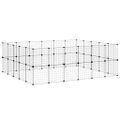 vidaXL 44-panelová klietka pre domáce zvieratá čierna 210x175x70 cm oceľ
