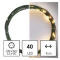 LED vianočná nano reťaz zelená, 4 m, vonkajšia aj vnútorná, teplá biela, časovač