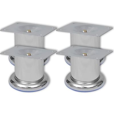 4 okrúhle nohy na pohovku, chrómové, 60 mm