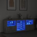 vidaXL Komoda s LED svetlami betónovo sivá 181,5x37x67 cm