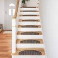 vidaXL Samolepiace schodové rohože 15 ks 65 x 21 x 4 cm Non-Slip Hnedá