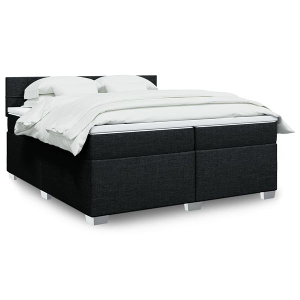 vidaXL Boxspring posteľ s matracom čierna 200x200 cm látka