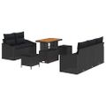 vidaXL Súprava záhradných pohoviek 8 ks Čierna polyratan