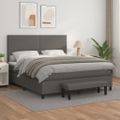 vidaXL Boxspring posteľ s matracom sivá 160x200 cm umelá koža