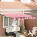 vidaXL Sklopná markíza Červená a Biela 300 x 250 cm Polyester a kov