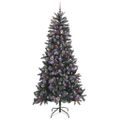 vidaXL Umelý vianočný stromček Zelená 240 cm PVC, plast a oceľ