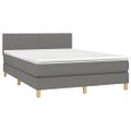 vidaXL Boxspring posteľ s matracom tmavosivá 140x200 cm látka