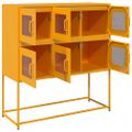vidaXL Komoda horčicovožltá 100,5x39x107 cm oceľ valcovaná za studena