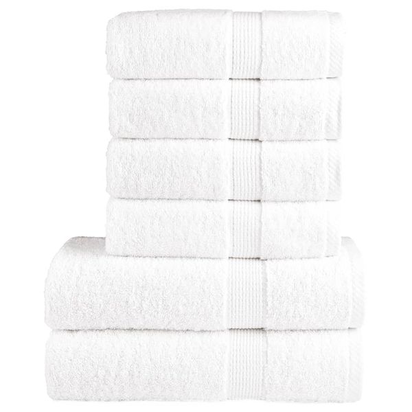vidaXL 6-dielna prémiová sada uterákov SOLUND biela 600 g/m²