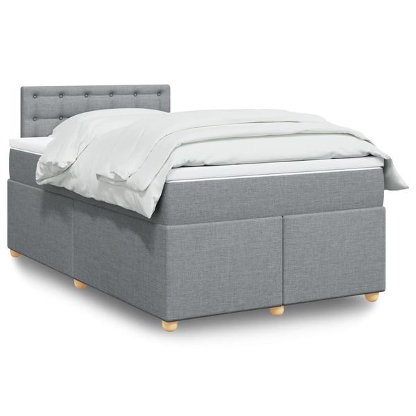 vidaXL Boxspring posteľ s matracom bledosivá 120x200 cm látka