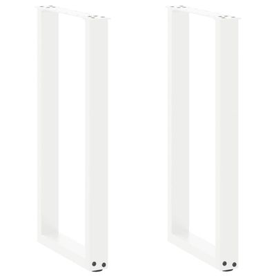 vidaXL Nohy ku konzolovému stolu v tvare U, 2 ks, biele, 38 x (72-73) cm, oceľové